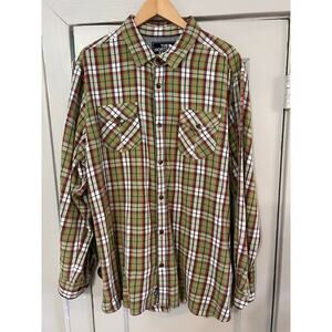 The North Face Green Plaid Flannel Shirt XXL
